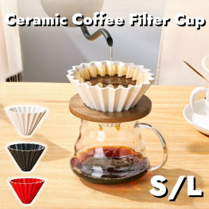 Ceramic Origami Coffee Filter Cup Funnel Drip Coffee Utensil Hand Brew Filter Cup Set Cake Cup