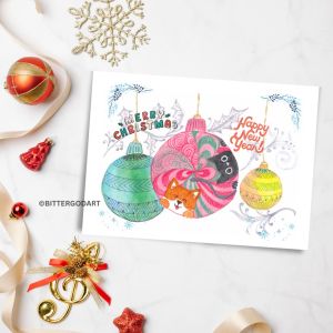 Merry Christmas | Xmas | Xmas | Cat Dog Animal | Puns | Cute Funny | Greeting Gift Card