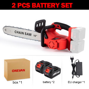 ONEVAN 7980W 16 inch Cordless Electric Saw 30000RPM Brushless Motor Woodworking Logging Cutter Pruning Chainsaw Garden Tool For Makita 18V Battery