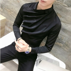 Áo sơ mi áo sơ mi dài tay áo sơ mi nam cúc chéo thiết kế độc đáo lượn sóng trước ngực điểm nhấn tạo trẻ trung năng động lịch lãm - Mã H28