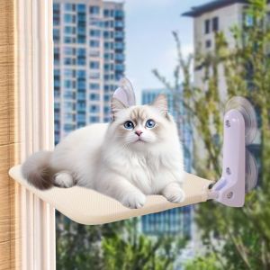 OUTOPEN Foldable Suction Cup Cat Hammock Breathable Wall Mounted Sunbathing Hanging Cat Bed Pet Accessories Wear Resistant Suspended Cat Nest Window Glass