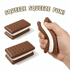 XUANY Novelty Simulation Cookie Squeeze Toy Soft Texture Slow Rebound Biscuit Cookie Pinching Squishy Toy Pinch Relax Toy Realistic Sandwich Cookie Squishy Toy Kids Adults