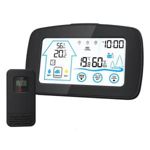 Không dây kỹ thuật số Nhiệt kế ẩm kế với màn hình màu LCD cảnh báo xu hướng nhiệt độ và Bộ chỉ báo mức Comfort