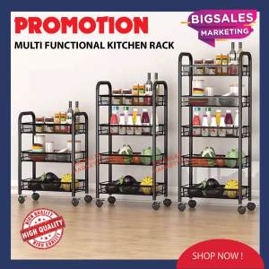 3 / 4 / 5 Tier BIGSALES Kitchen Rack Bathroom Toilet Mesh Trolley Storage With Moveable 4 Wheel / Troli Rak Dapur