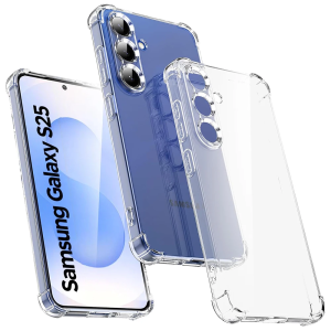 LUOWAN For Samsung Galaxy S25 Case TPU Shockproof Anti-Scratch Bumper with Air Cushion Corners Raised Camera Protection(Clear )