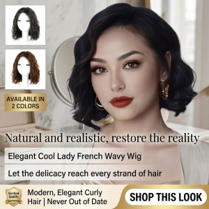 Elegant Cool Lady Retro Hong Kong Style Wig Wig Female Short Hair Seamless Natural Wig Breathable Easy To Wear
