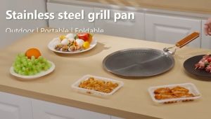 Stainless Steel Grill Pan BBQ Non-Stick Honeycomb Texture Indoor Outdoor Camping Stove Universal