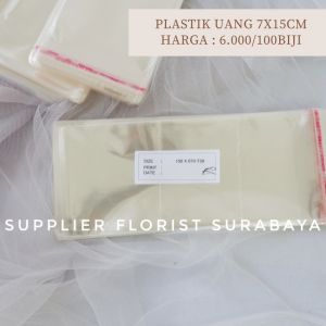 [100 PC] PLASTIK BENING UNTUK UANG PLASTIK UANG DUIT MONEY BOUQUET 7x15 PLASTIK OPP DIY FLORIST MONEY CAKE