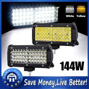 【Local delivery】 Yellow/White LED Light Bar for Car Truck Boat Tractor Spotlight LED Work Light Bar Off-road LED Bar 12-24V Led-Light-Bar