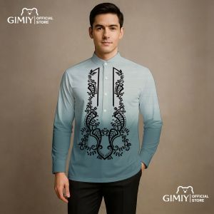 2026 Modern Barong Tagalog for Man Long Sleeve Stand Collar Henry Shirts for Men Ethnic Full Sublimation Barong Tagalog for Men Modern Polo Shirts