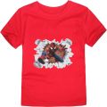 Baju Kaos Anak Combed Motif Spiderman Laki Laki dan Perempuan Usia1-10 Tahun Warna Merah. 