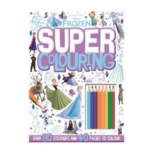 Disney Frozen Super Colouring Book with Color Pencils & Stickers for Kids