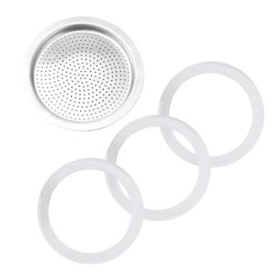 Set of 4 Espresso Pots Replacement Essential Espresso Pot Silicone Seal Rings Replacement with Disk