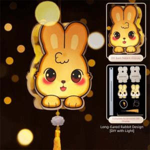 Brisa mid-autumn lantern chinese new year decoration items home 灯笼 Handmade Butterfly Paper Light Cut Wood LED Glowing Glowing Flower Lamp Chinese Hollow Decor Button Cell Battery Operated DIY Ancient Craft Kit Mid Autumn Festival