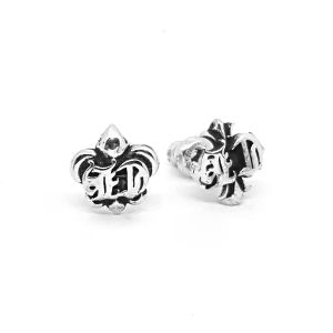 Chrome Hearts Sterling Silver 925 เครื่องประดับเงินแท้ ต่างหู Fluer CH Stud Earring Code:CED017
