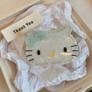 CHANBAEK KT Cat Acetate Animal Hair Claw Cute Acetic Acid Kitty Cat Hair Clip Personalized Rhinestone Big Shark Clip Girl