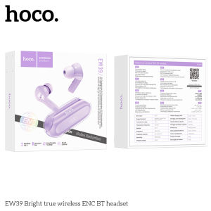 HOCO EW39 หูฟังบลูทูธ TWS BT 5.3 ดีไซน์แคปซูลสดใส เคสชาร์จแต่งไฟ LED เสียงดี มีระบบลดเสียงรบกวน ENC สแตนด์บาย 150 ชม หูฟัง หูฟังไร้สาย hc3