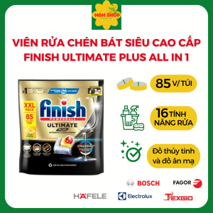 [Hoả tốc] Viên rửa chén bát Finish Quantum Ultimate 60 viên/ Ultimate Plus 70 viên - Dòng cao cấp 16 chức năng