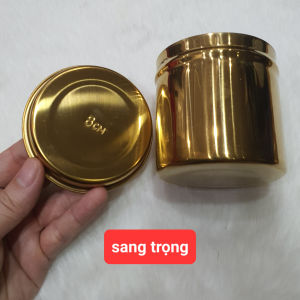 Siêu phẩm hũ bông 8cm mạ màu Vàng sang trọng đẳng cấp chuyên dùn trong phun xăm thẩm mỹ spa
