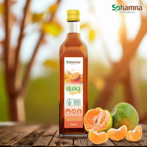 Sohamna Organics Orange Squash | 500ml | Made with Organic Oranges | Natural Citrus Beverage