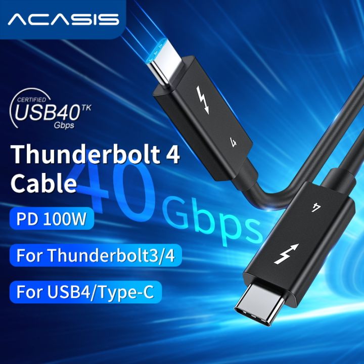 Câble Thunderbolt 4 Elexlinco 2m - Transfert Ultra-Rapide 40Gbps, Charge 100W, Compatible MacBook, IPad Pro Et Plus