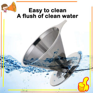 Stainless Steel Mesh Pour Over Cone Washable & Reusable Cone Coffee 、tea Filter Reusable