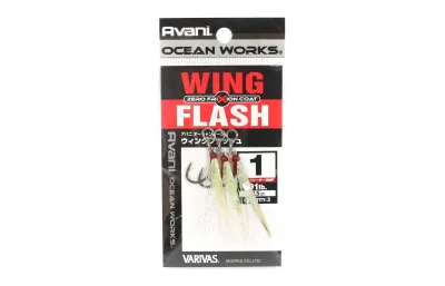 Varivas AH-40 Ocean Works Wing Flash Rigged Assist Hook Size 1 (4339)
