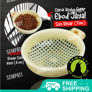 SEMPATI Cepuk Kroto Plastik Mika Besar Ebod Jaya Wadah Pakan Kroto Ulat Voer Burung Kacer Cucak Jalak Pleci Pemakan Serangga Tempat Makan Burung Anis Kacer Jalak Suren Wadah Ulat Pakan Burung
