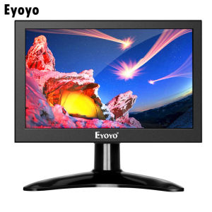【In Stock】Eyoyo 7 Inch 1024X600 LCD Monitor 140°for Car Office Home Security HDMI VGA with Remote Control