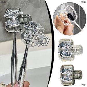 [COD] hegu ที่ครอบหัวแปรงสีฟันไฟฟ้าอเนกประสงค์ ที่คลุมหัวแปรงสีฟันรูปโบว์ที่เสียบป้องกันฝุ่นแบบพกพาพร้อมรูระบายน้ำ