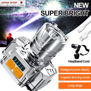 2025NEW! Headlamp Flashlight Led Headlamp Usb Rechargeable Water Proof Head Flashlight Multifunctional Headlight Head Torch Smart Sensing rechargeable emergency headlight for head lamp IPX7 Waterproof Headlamp
