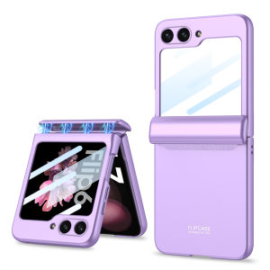 Hard PC Case Hinge Protection For Samsung Galaxy Z Flip 6 5 4 3 ZFlip6 Flip5 Flip4 Flip3 5G Anti Scratch Protective Cover Shell With Back Screen Protector Tempered Glass Hinge Case For Samsung Z Flip6 5G Skin Feel Matte Folding Cover Samsung Z Flip6 Flip5
