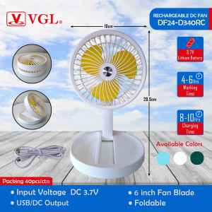 ✔FREE SHIPPING VGL Rechargeable DESK  Fan with solar panel