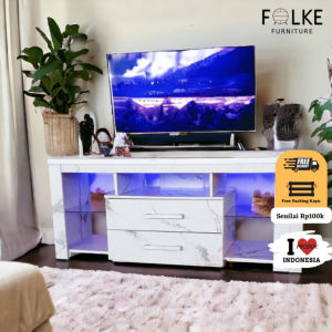 Rak TV Neo LED Blue Estetik | Rak TV Minimalis Fungsional