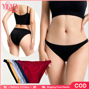 YIFAFA （Buy 2 Take 1）Women Seamless Elastic Panty【2-3 Days Delivery】Cotton Panties Low Rise Briefs Female Underpants Girls Comfortable Breathable Lingerie Seamless Solid Color Womenswear