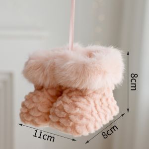NAELIN Vải nhiều màu sắc  Dây Chuyền Hình Chiếc Giày Giáng Sinh Kích thước nhỏ Kết cấu dệt   Dây Chuyền Cây Thông Giáng Sinh  Chất liệu mềm mại Đồ trang trí giày bằng vải Trang trí cây thông Noel