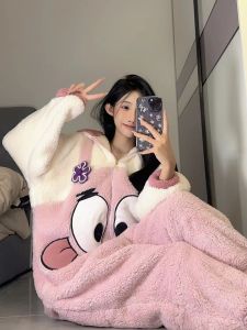 SpongeBob SquarePants Pajamas Patrick Star Cartoon Anime Plush Print One-Piece Pajama Home Clothes Kawaii Nightgown Holiday Gift
