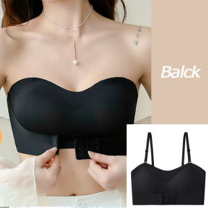 Women Plus Size Strapless Push Up Wireless Tube Bra