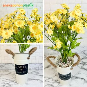 Tanaman Hias Bunga Daisy Mini Artificial Pot Kaleng Flower Garden Pajangan Meja Rumah Aesthetic