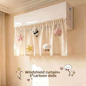 Aircon Wind Shield Curtain Wall-mounted Aircon Anti Direct Wind Air Deflector Curtain 5PCS Plush Dolls