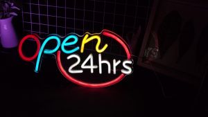 รุ่นยอดนิยม 24 ชั่วโมง open ไฟตกแต่งนีออนไฟส่องสว่างป้ายโฆษณา