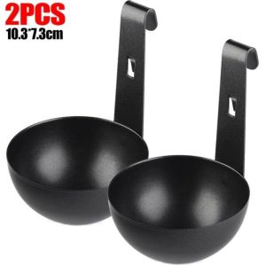 3Pcs Creative Stainless Steel Egg Poacher Egg Boiled Non Stick Mold Kitchen Multifunctional Long Handle with Bracket Egg Cooking