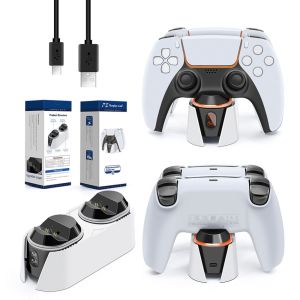 MINIFELE 262 Dual Gamepad Charging Dock Automatic Power Off Fast Charging Charging Station Portable Type-C Cable Game Console Charger for PlayStation 5 Home