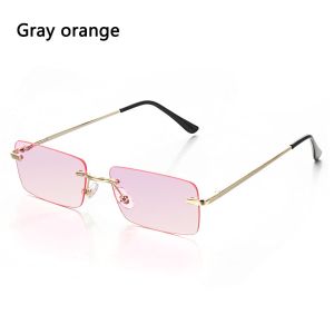 【✅MIỄN PHÍ SHIP CHO 1 SẢN PHẨM】 WAPKTY Thời trang UV400 Cổ điển Kính đeo mắt Hình chữ nhật không có vành Kính râm nữ cổ điển Kính râm Kính Gradient
