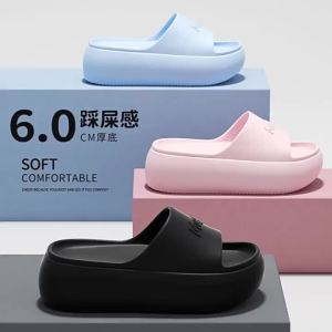 [Free Shipping] Summer Cool Thick-Soled Slippers for Women 2025 New Model for Outdoor and Indoor Use Home and Beach Eva Height-Increasing Sandals