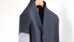 Jualan Panas@Lelaki Cardigan Sweater kasual Sweater Jacket zip design Patchwork Sweater Coat Winter lelaki Sweater Jacket
