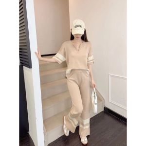 SET7206 Contrast Lines Set Loose Top n Pants