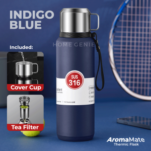 AromaMate Vacuum Flask 1500ml Tea Infuser 316 Stainless Steel Thermic Cup Keep Warm Water Bottle Tea Filter by Home Genie