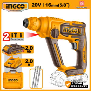 INGCO 20V LI-ION ROTARY HAMMER DRILL | SDS PLUS | BRUSHLESS MOTOR | CRHLI201681