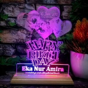 HAMPERS / GIFT BOX KADO ULANG TAHUN Bisa Request Nama dan Foto Lampu Hias Akrilik 20x15